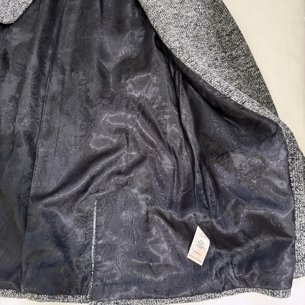 Soft Surrounding St James Jacket Blazer L Black White Tweed Academia Preppy Work - Picture 13 of 13